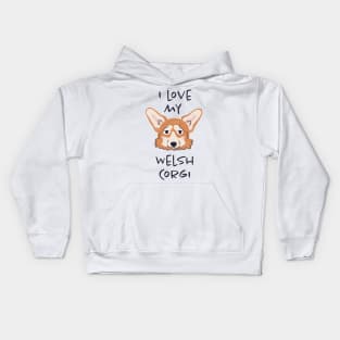 I Love My Welsh Corgi Kids Hoodie